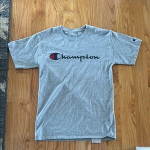 Champion Gray Short Sleeve Tee Classic Athletic Wear